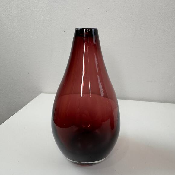 Set 2 Vintage BLENKO Pinched Donut Purple Amethyst Tulip Vase Glass Teardrop MCM - Picture 6 of 12